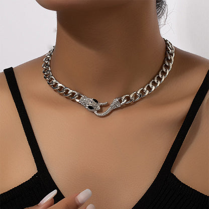 Snake-shaped Metal Chain Necklaces