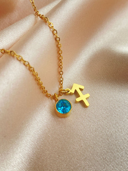 Twelve Constellations Clavicle Chain Necklaces