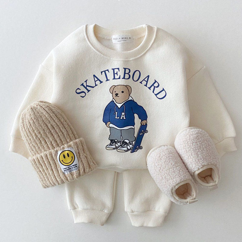 Baby and toddler skateboard bear clothing