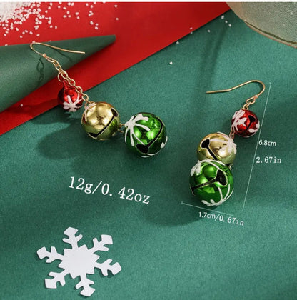 Elegant Cute Christmas Colorful Bell Tassel Earrings