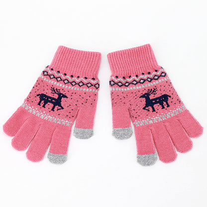 Christmas Patterned Jacquard Knitted Gloves