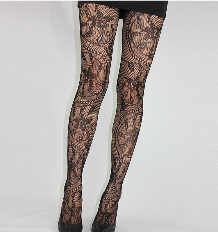 Retro Mesh Panty-hose Totem Stockings