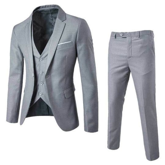 Suit Set Three-piece Set Slim-fit Korean Formal Wear