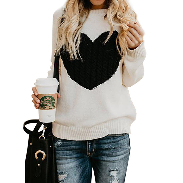 Love Printed Pullover Sweaters