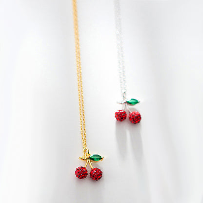 Inlaid Zircon Cherry Necklaces