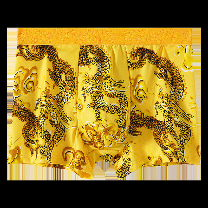 Gold Belt Dragon Print Underwear