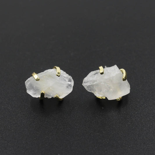 Natural Raw Gemstone Stud Earrings