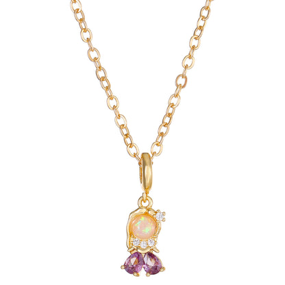 Fairy Princess Necklace Women's Fashion Colorful Zircon