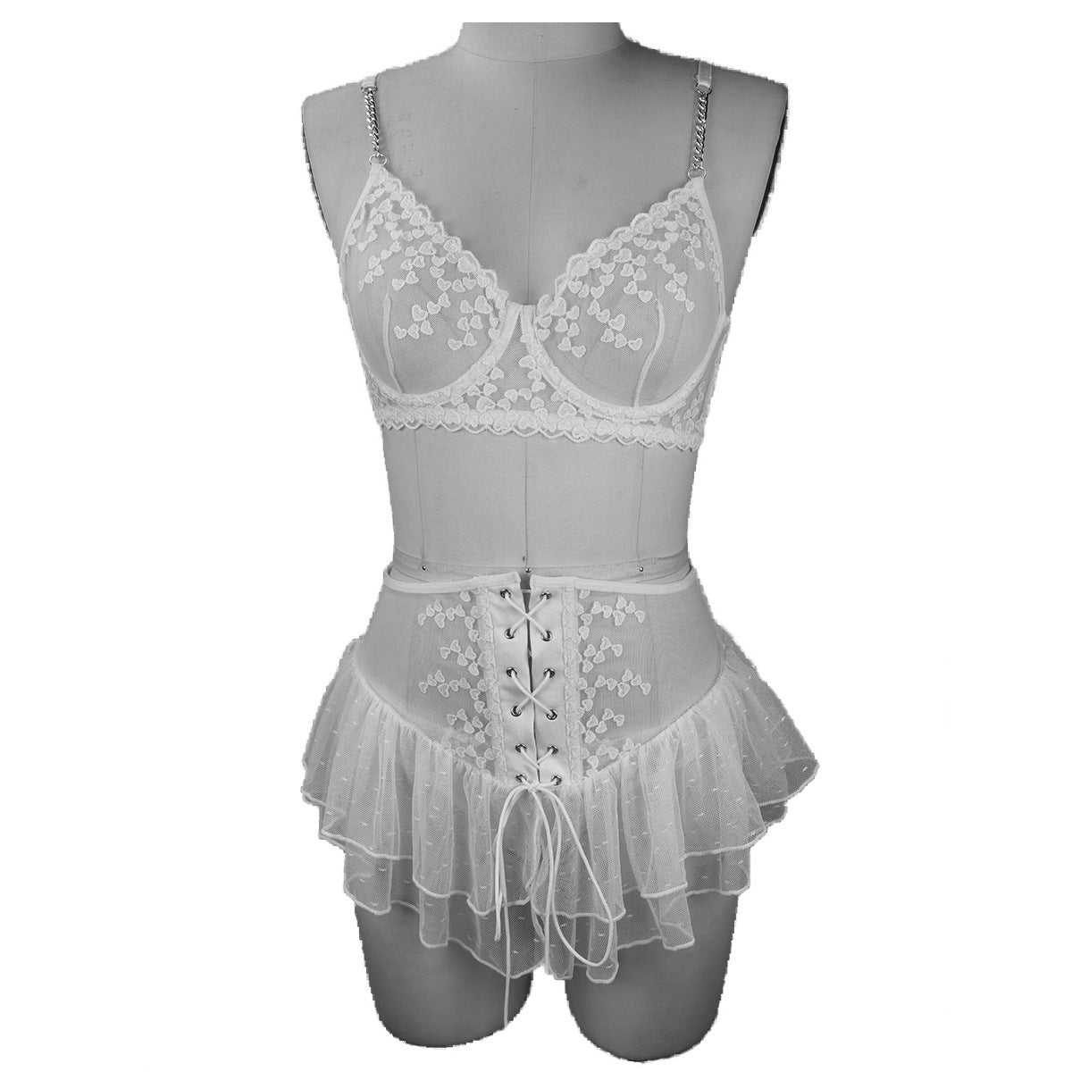 Transparent Temptation Lace Lingerie Set