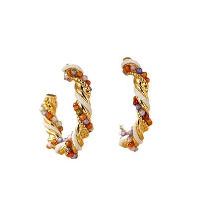 Twist Wrap C Ring Earrings