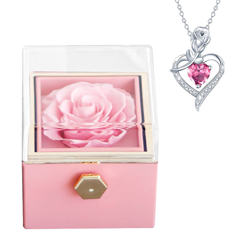 Rose Jewelry Box with Necklaces