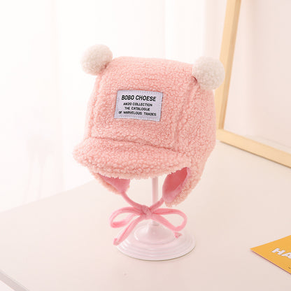 Baby Cute Lamb Velvet Children's Lei Feng Hat