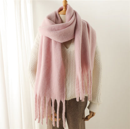 Mohair Pure Color Winter Warm Scarfs