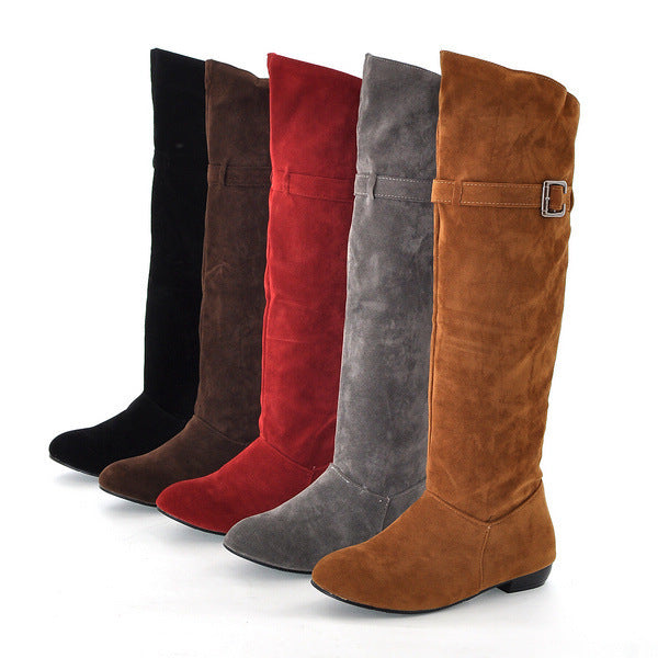 High Leg Boot Suede Ethnic Style