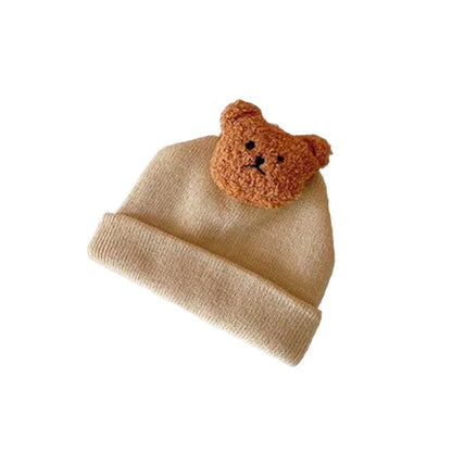 Little Bear Cute 0-1 Year Old Baby Boy Thermal Knitting Sleeve Cap