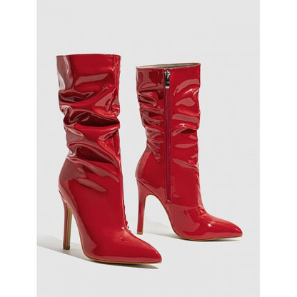 Patent Leather High Heel Stiletto Boots