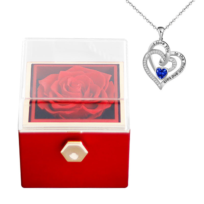 Rose Jewelry Box with Necklaces