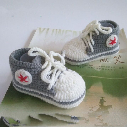 Hand-knitted Baby Infant Soft-soled Bootees