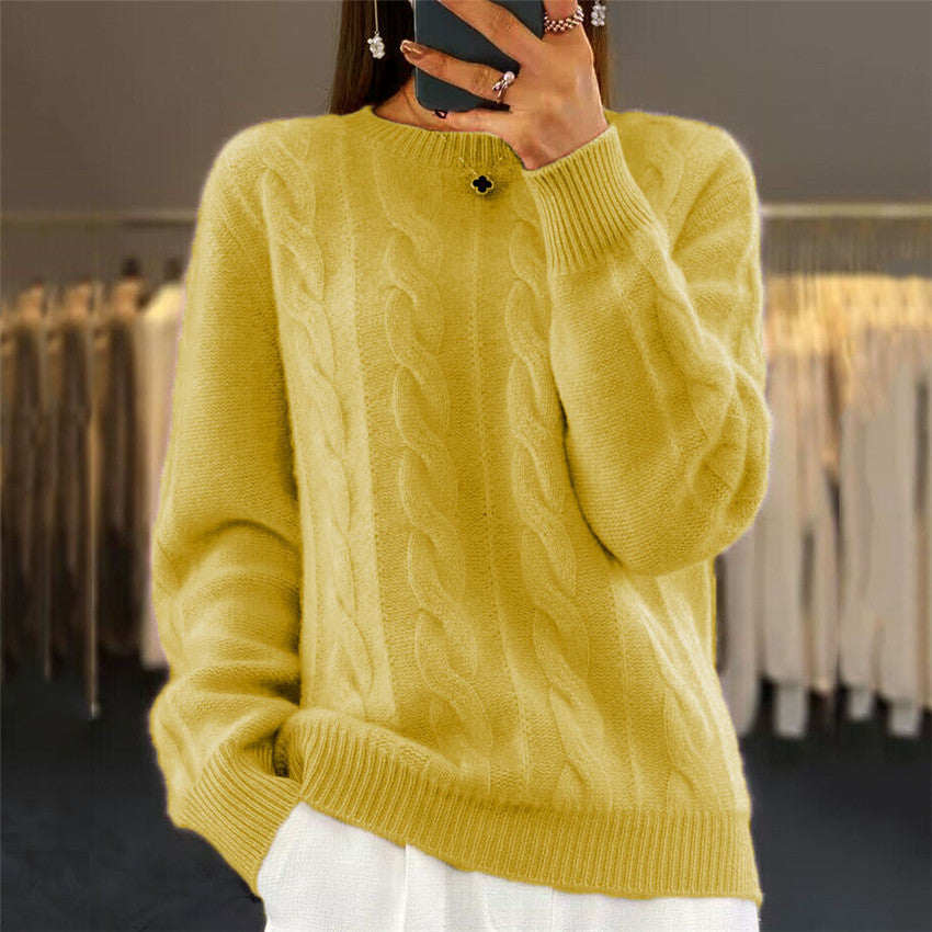 Retro Cable-knit Pullover Sweaters