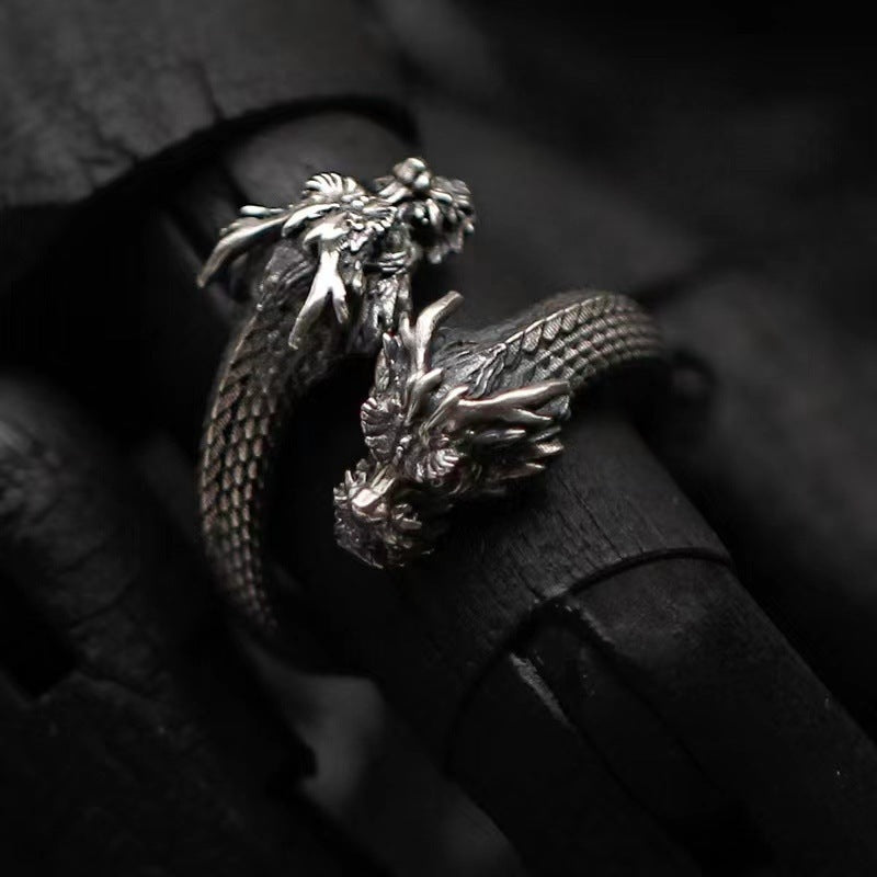 Fashion Double-headed Dragon Ring For Men