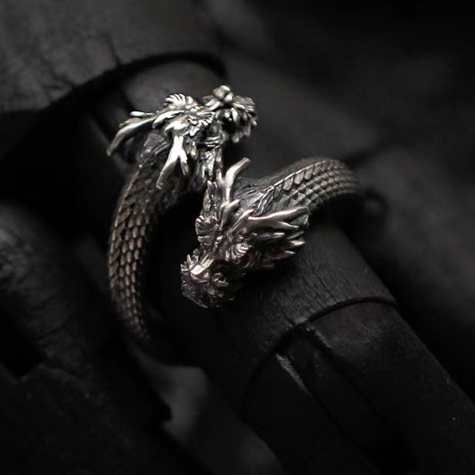 Fashion Double-headed Dragon Ring For Men