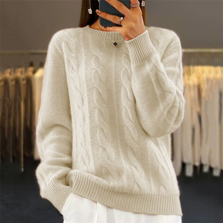 Retro Cable-knit Pullover Sweaters