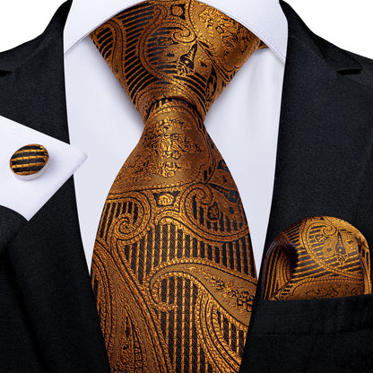 Neckties Luxury Black And Gold