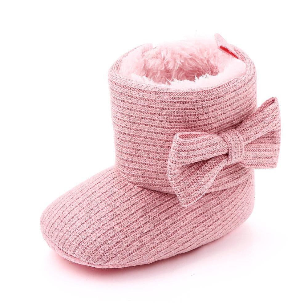 Winter Velvet Bow Boots Baby Shoes Boots Baby Cotton Boots Baby Shoes Snow Boots