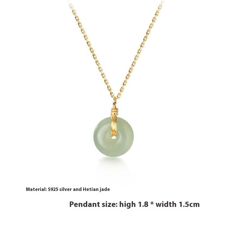 Round Jade Pendant Temperament Clavicle Chain