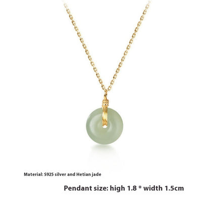 Round Jade Pendant Temperament Clavicle Chain