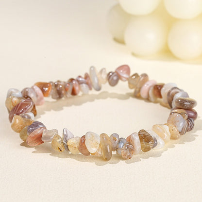 Natural Crystal Agate Colorful Gravel Stretch Bracelets