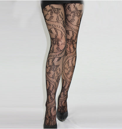 Retro Mesh Panty-hose Totem Stockings