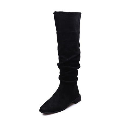 Suede Flat Over-the-knee Boots