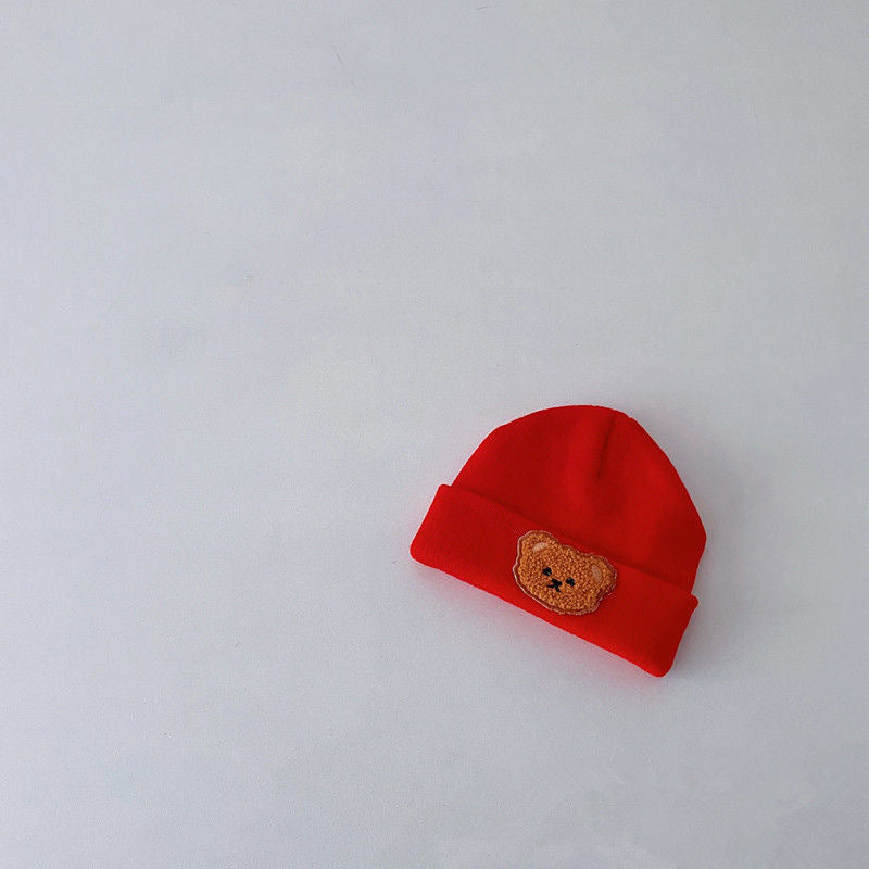 Little Bear Cute 0-1 Year Old Baby Boy Thermal Knitting Sleeve Cap