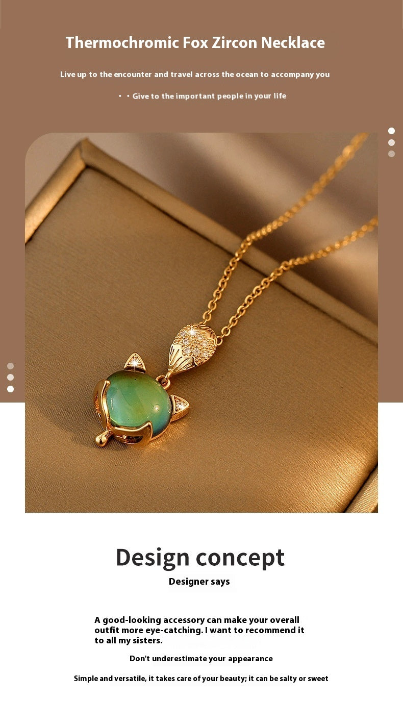 Gradual Color Changing Design Warm Stone Necklaces