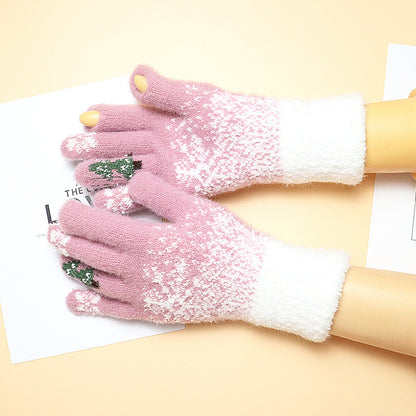 Open Finger Fleece-lined Gloves for Touch Screen