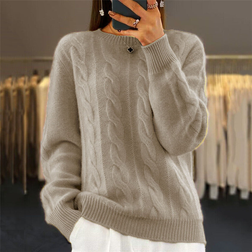 Retro Cable-knit Pullover Sweaters