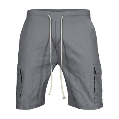 Multi-pocket cotton men's shorts