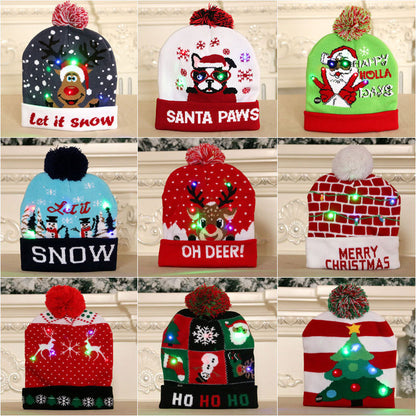 Colorful Glowing Knitted Hat Christmas Hat