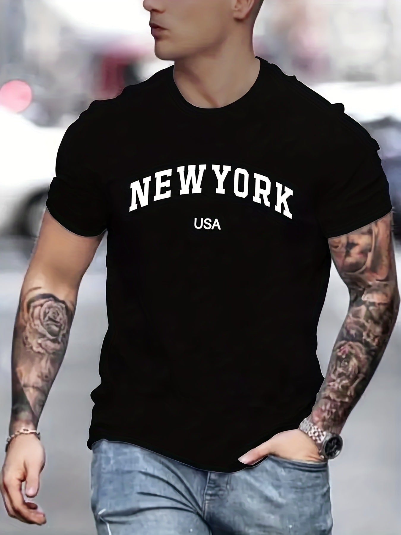 New York Printed Cotton T-shirts