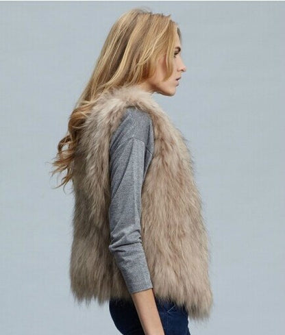 Faux Fox Fur Ladies Short Vests