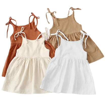 Sleeveless Cotton Toddler Girl Dresses