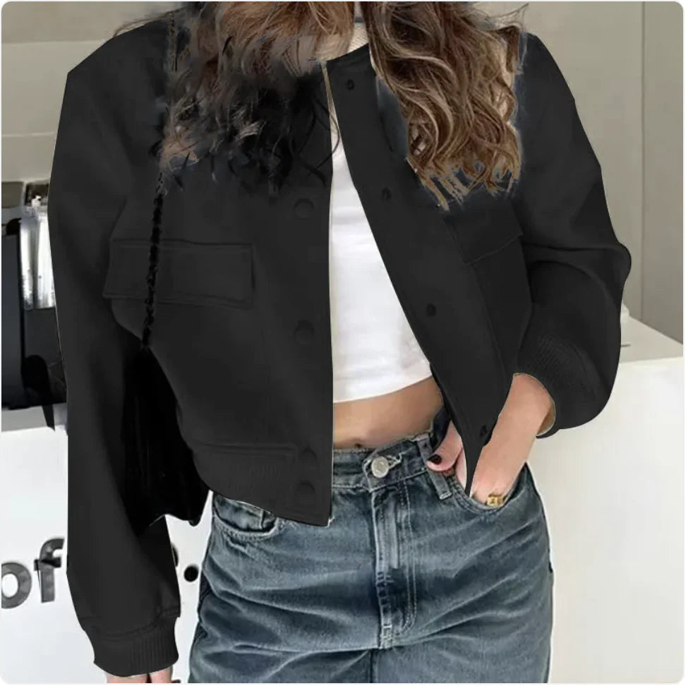 Casual Stand-Collar Button Jackets