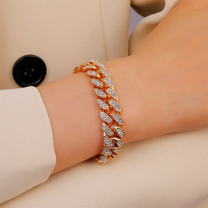 Miami Curb Rhinestone Bling Bracelets