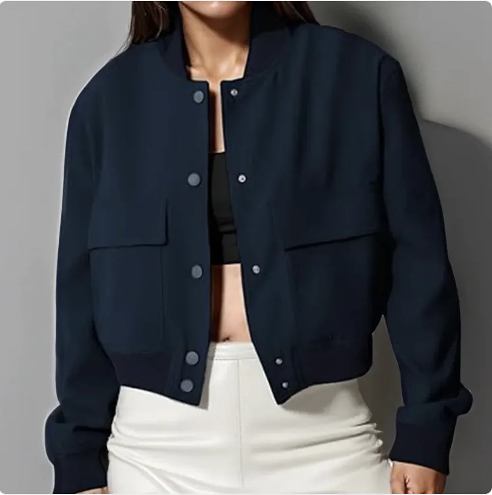 Casual Stand-Collar Button Jackets