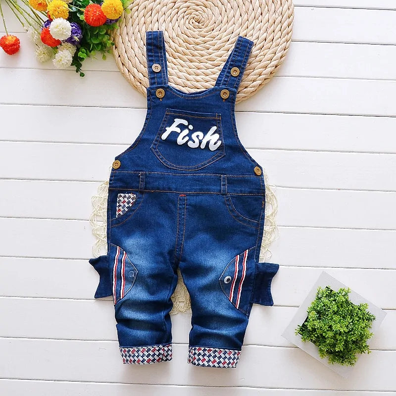 Toddler Boys' Denim Overalls Jeans Jumpsuit