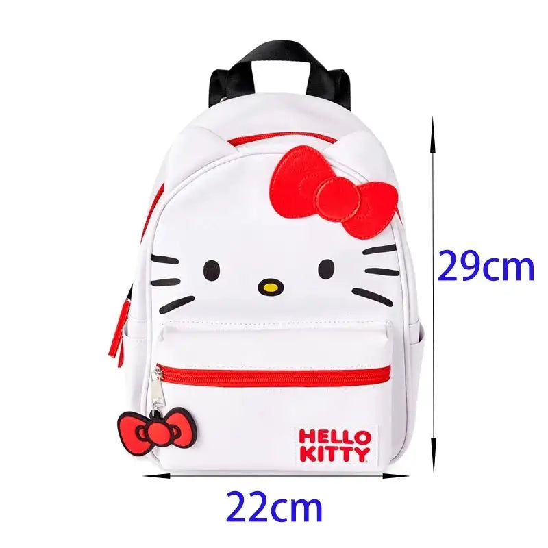 Mochila con lazo rojo y blanco