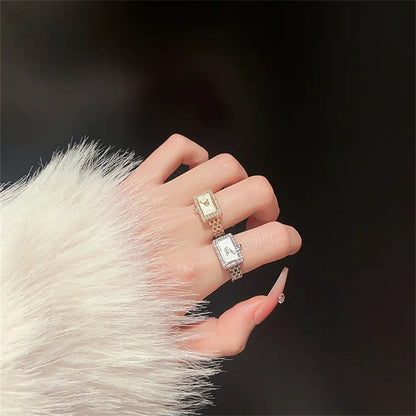 Luxury Charm Clock-Shape Rings