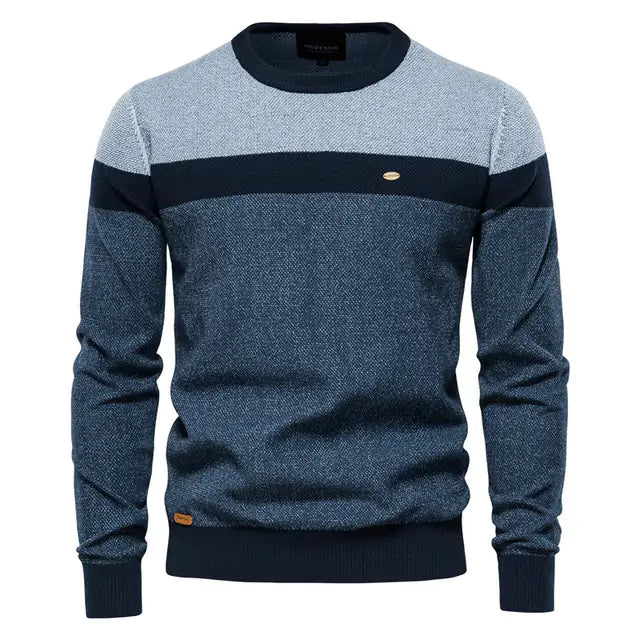 Spliced Cotton Men's Sweater