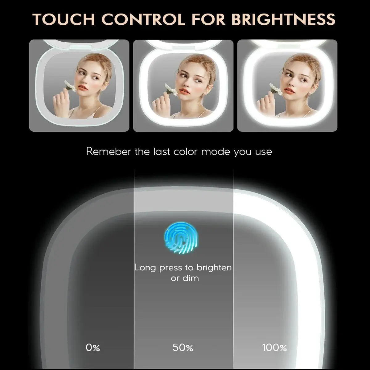 Lighted Dimmable Travel Mirrors